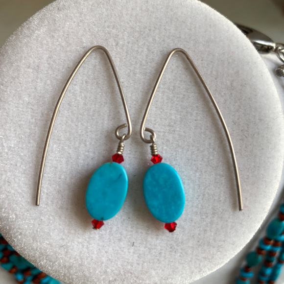 Convertible Turquoise 3-2-1 Strand Necklace Suite - Picture 6 of 8